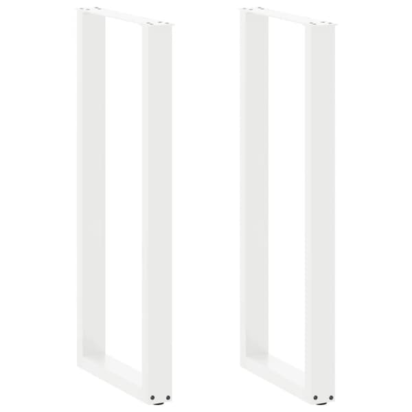 Barbordsben U-formade 2 st vita 50x(110-111) cm stål