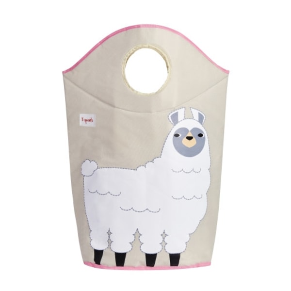 3 Sprouts - Laundry Hamper - White Llama