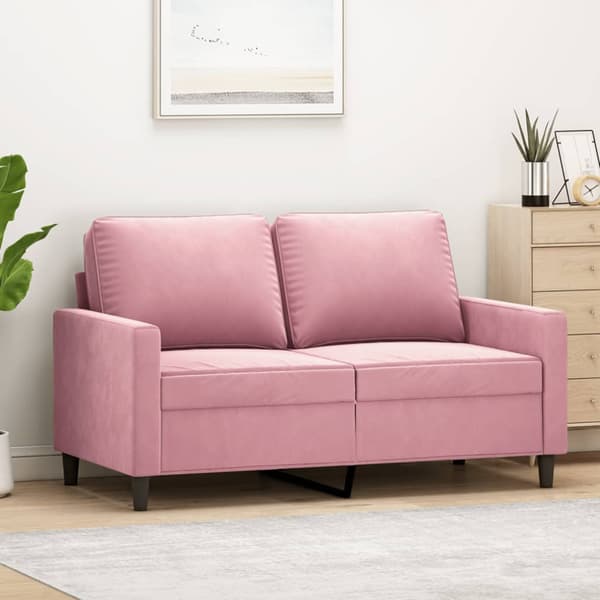 Soffa 2-sits rosa 120 cm sammet