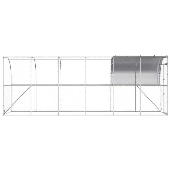 Hönshus mot Vägg Silver 600 x 100 x 215 cm Galvaniserat stål