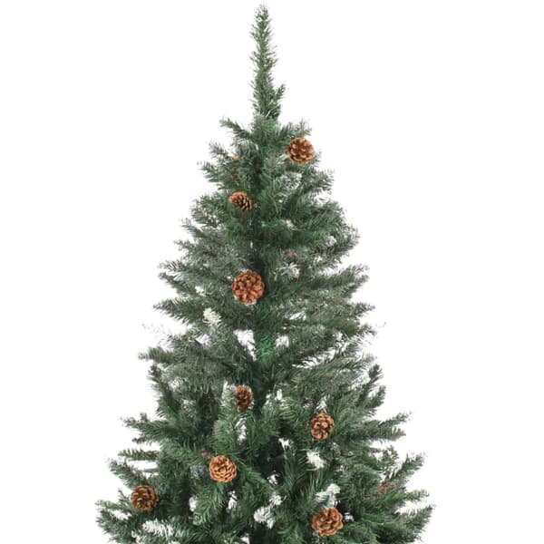 Belyst plastgran med kottar 180 cm
