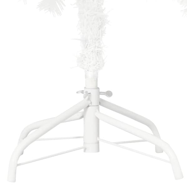 Belyst plastgran med kulor vit 240 cm