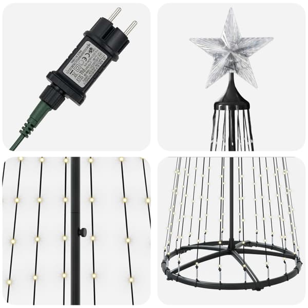 LED-konjulgran 250 cm 470 LED-lampor Varmvit Stål Vit