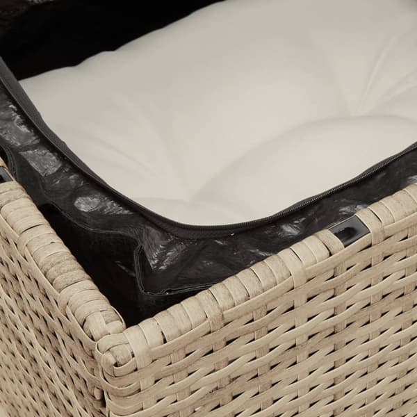 Soffgrupp för trädgård med dynor 10 delar beige konstrotting