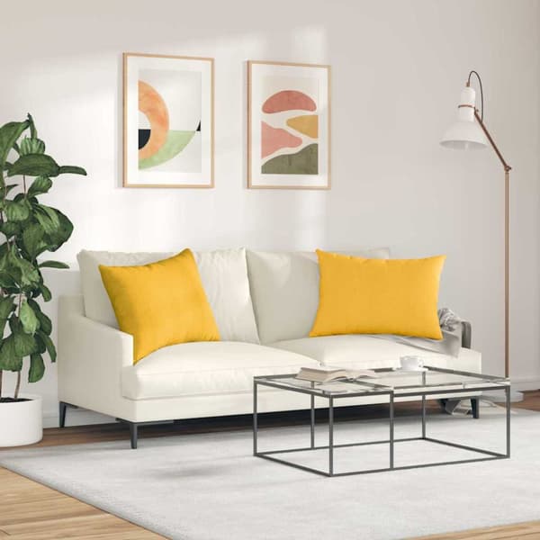 Sofakuddar 2 pcs Ljusgul 70 x 50 cm Kordread tyg