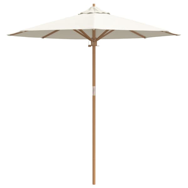 Trädgårdsparasol Krämvit Ø 217 x 230 cm Bambu