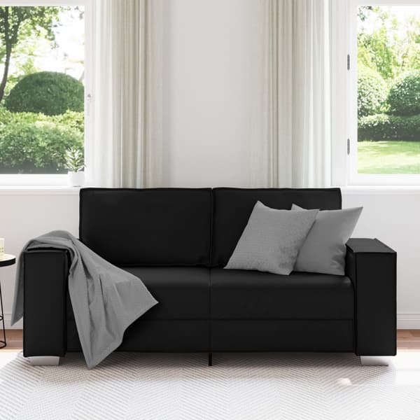 Tvåsitssoffa Svart 180 cm Konstläder