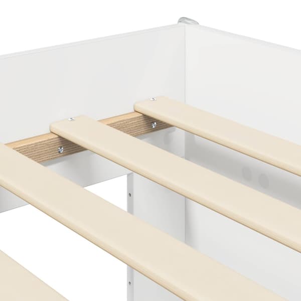 Barnsängsram med förvaring Vit 90 x 190 cm Konstruerat trä