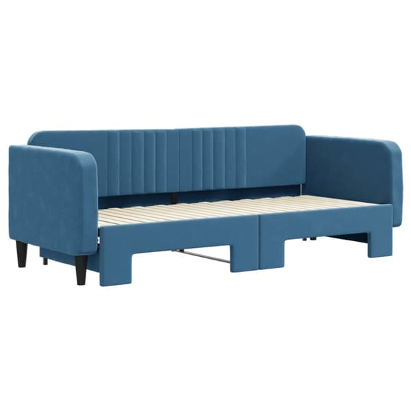 Dagbädd utdragbar blå 80x200 cm sammet