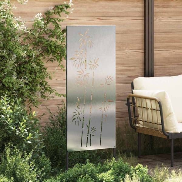 Trädgårds integritetsskärm Silver 50 x 140 cm Rostfritt stål