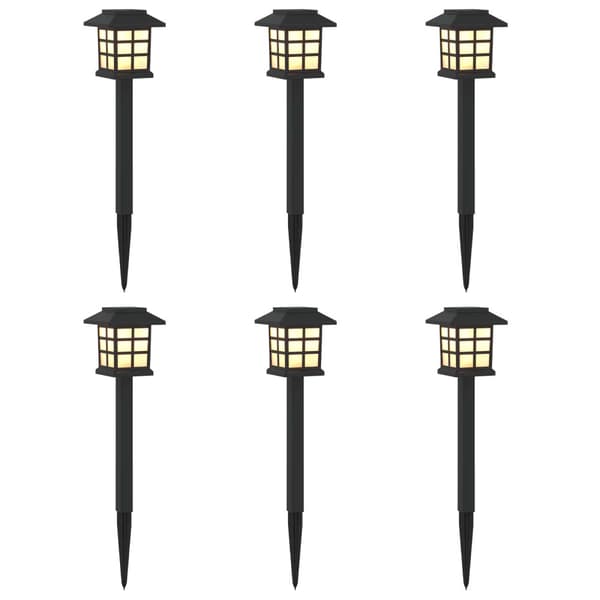 Utomhus solcellslampor med markspik 6 pcs Varmvit 38,5 cm PP