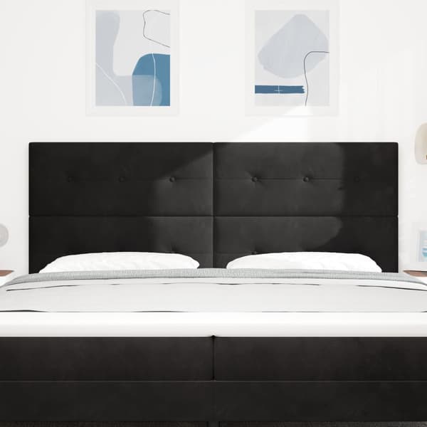 Huvudgavel Svart 200 cm Sammet