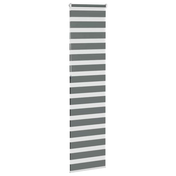 Rullgardin zebra mörkgrå 65x230 cm tyg bredd 60,9 cm polyester