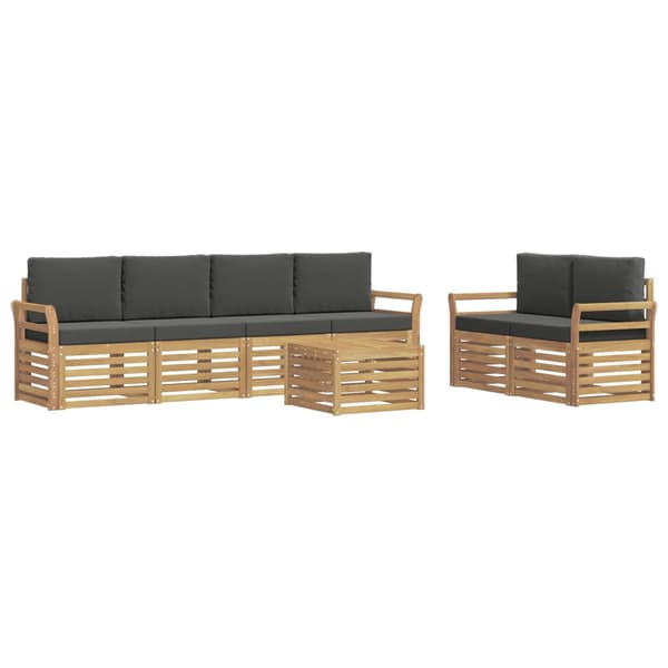 Utomhussoffset med kudde 7 pcs Vit och antracit Polyester