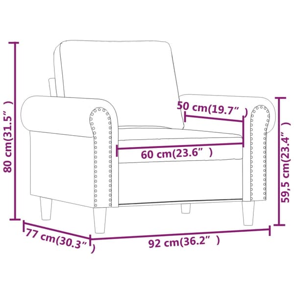 Fåtölj Gräddvit 60 cm konstläder