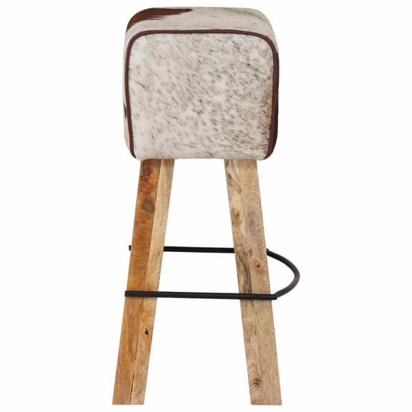Barpall 2 st Brun och vit 44 x 33 x 74 cm Äkta läder