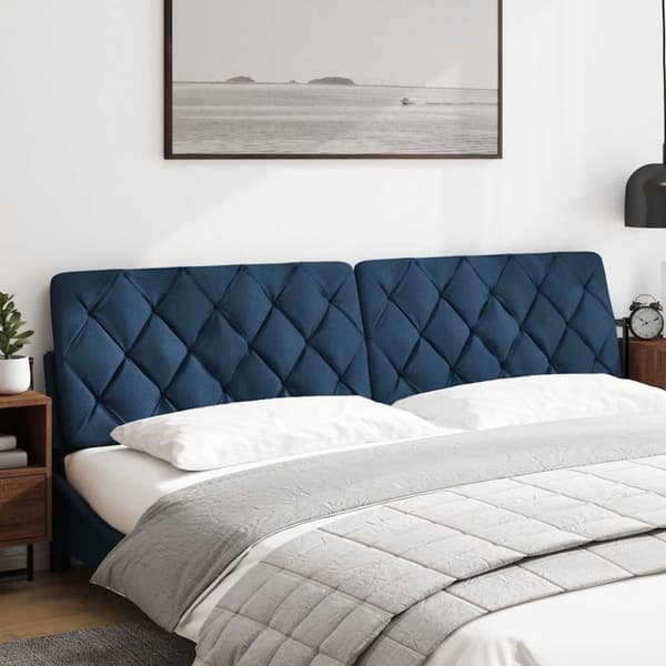 Headboard Cushion Blue 200 cm Fabric