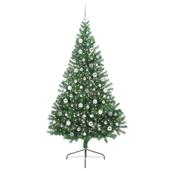 Konstgjord Förbelyst Julgran Grön 210 cm PVC
