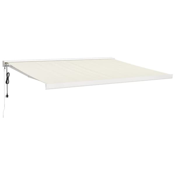 Markis infällbar gräddvit 4x3 m tyg&aluminium