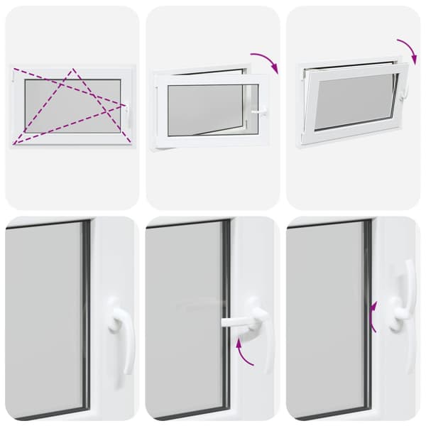 Källarfönster RISOR Vit 90 x 50 cm PVC och glas