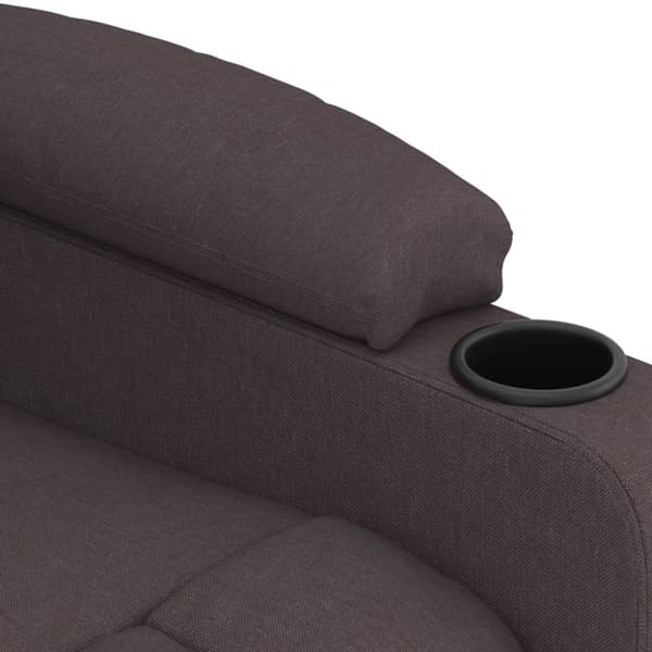 Elektrisk reclinerfåtölj mörkbrun tyg