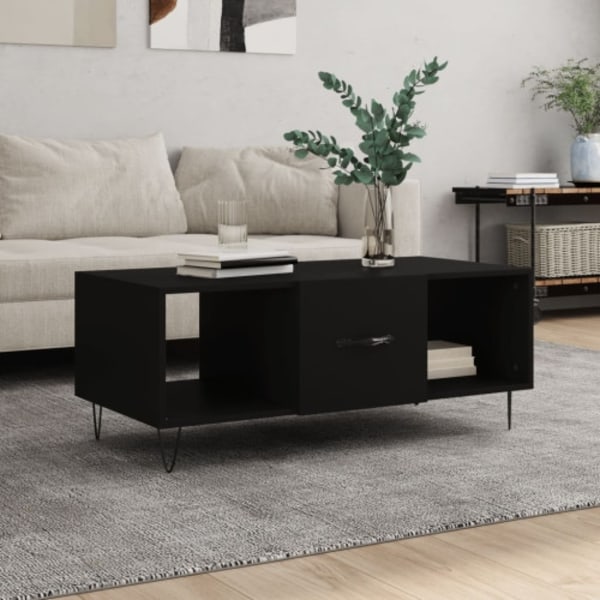 Soffbord svart 102x50x40 cm konstruerat trä