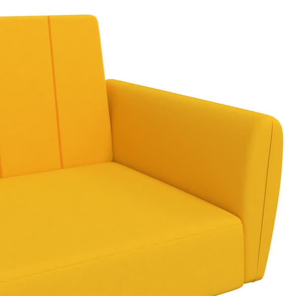 Bäddsoffa 2-sits gul sammet