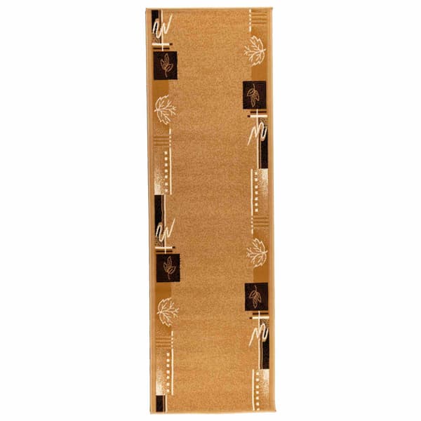 Runner-matta FLORNES Vävd Ockra Löv 80 x 450 cm PP 7 mm