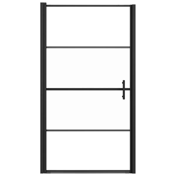 Duschdörr 100x178 cm halvfrostat härdat glas svart