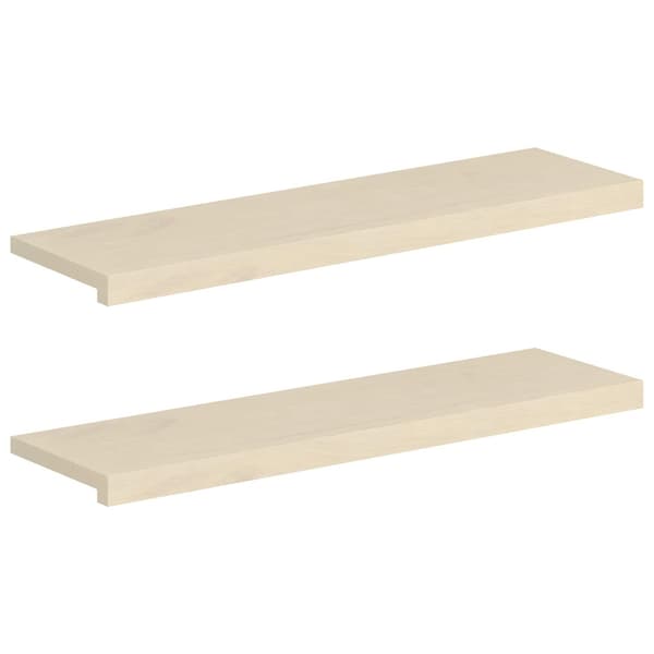 Trappsteg 2 st 100 x 25 x 2 cm Vit Massivt Ekträ
