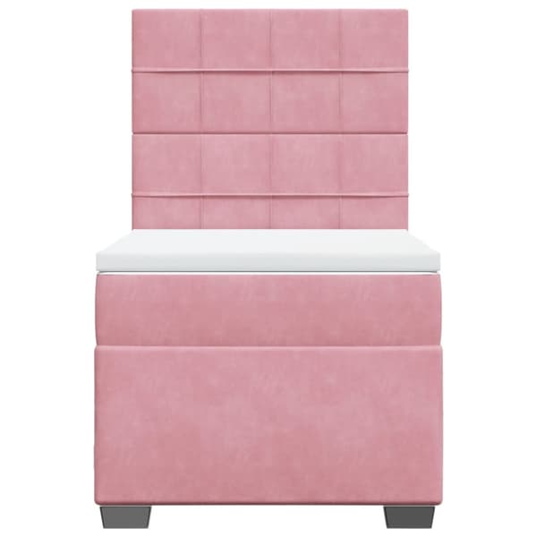 Ramsäng med madrass rosa 90x200 cm sammet
