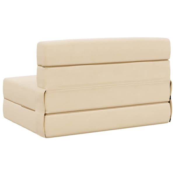 Fällbar Soffbed Gräddvit 70 x 80 x 60 cm Tyg