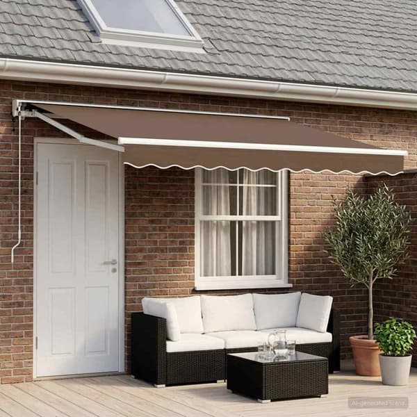 Utdragbar markis Taupe 4 x 2 m Polyester och aluminium