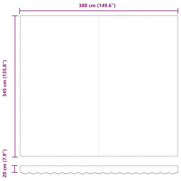 Markisväv Vit 4 × 3,5 m Polyester