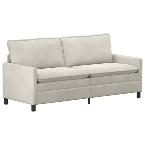 Soffa Gräddvit 196 x 81 x 87,5 cm Sammet