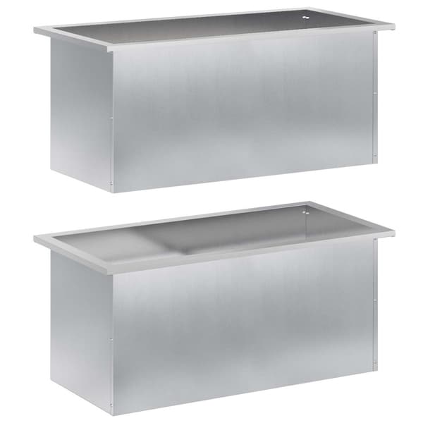 Odlingslåda med LED 2 st Silver 40 x 80 x 40 cm
