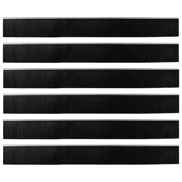 Självhäftande dörrborstlist 6 pcs Silver 100 cm