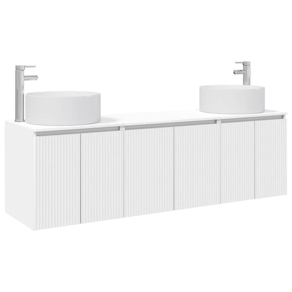 Badrumsskåpsset 3 st Vit 49,5 x 44,5 x 65,5 cm Konstruerat trä