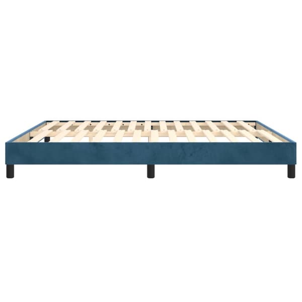 Boxspring-sängram mörkblå 160x200 cm sammet