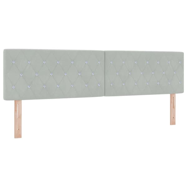 Bäddfjäder med madrass Ljusgrå 180 x 200 cm Sammet