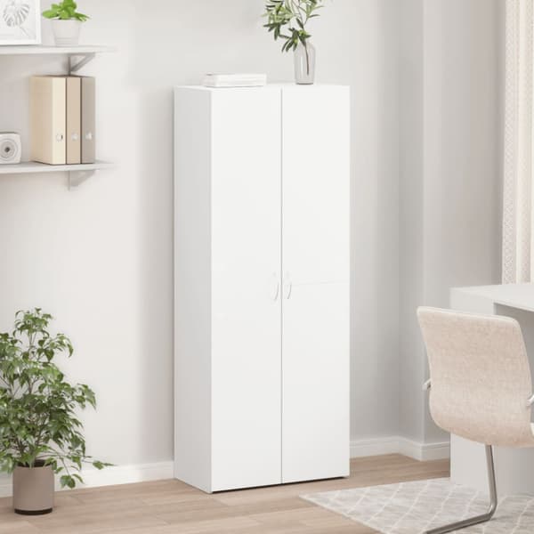 Dokumentskåp vit 60x32x153 cm konstruerat trä