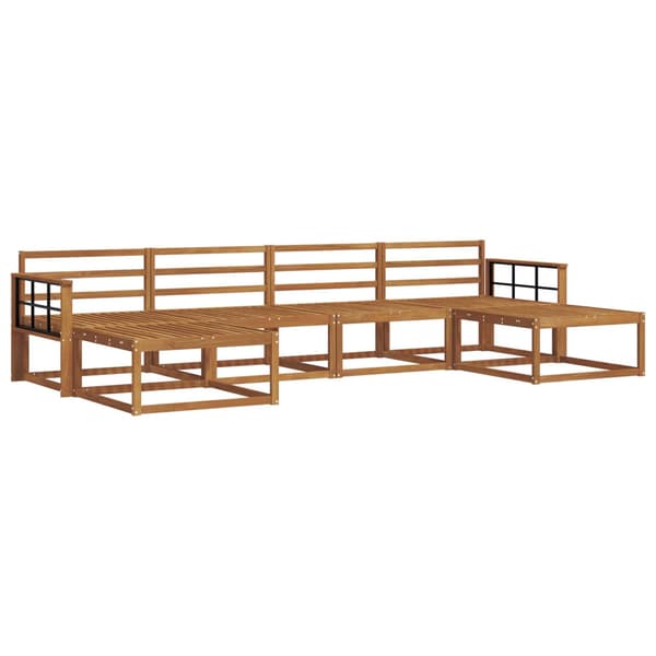 Utomhussoffset 6 pcs Naturfärg Massivt Akaciaträ