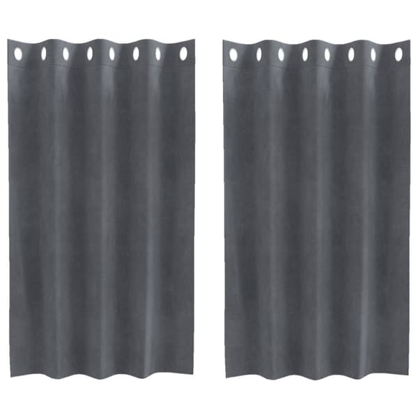 Gardiner 2 st Ljusgrå 140 x 140 cm Sammet