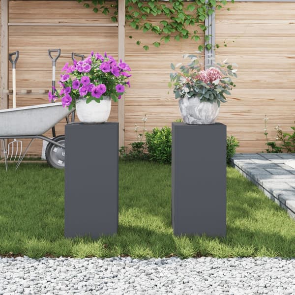 Växtställ 2 pcs Antracit 24 x 24 x 55 cm Stål
