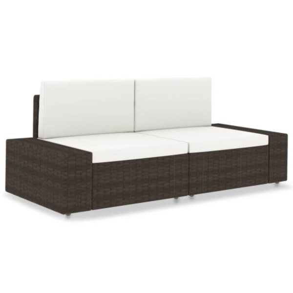 Modulsoffa 2-sits konstrotting brun