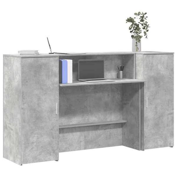 Receptionsdisk betonggrå 180x50x103,5 cm konstruerat trä