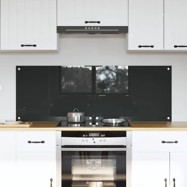 Köksskydd 2 pcs Mörkgrå 70 x 50 cm härdat glas