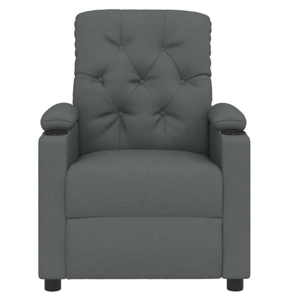 Reclinerfåtölj mörkgrå tyg