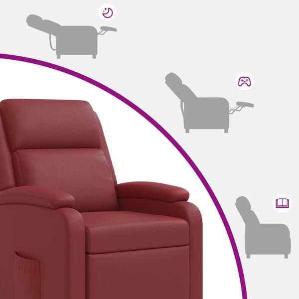 Recliner Vinröd Konstläder