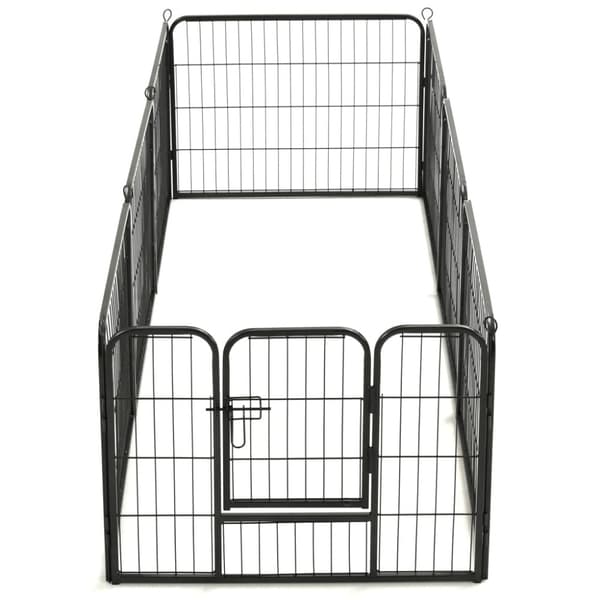 Hundhage 8 paneler stål 60x80 cm svart